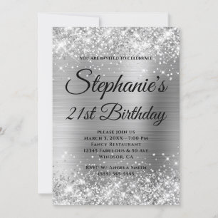 Convite Aniversário de 21 anos com Monograma Luxuoso Prate