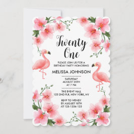Convite Aniversário de 21 anos da Flora Flamingo Flamingo,