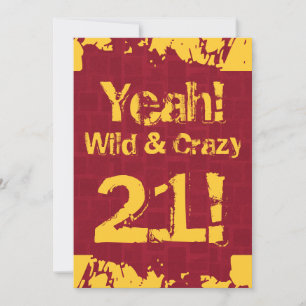 Convite aniversário de 21 anos Damask Paint Splash Wild a