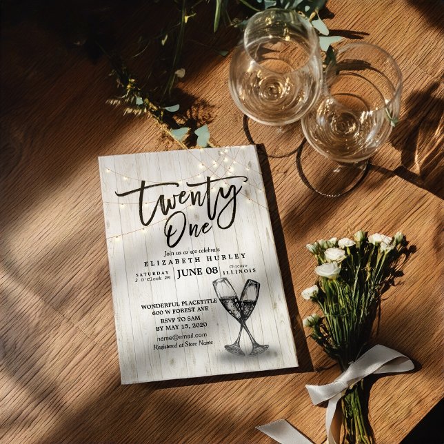 Convite aniversário de 21 anos de Festas de Champanhe Ócul (Criador carregado)