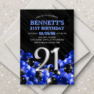 Convite Aniversário de 21 anos de Mens Azuis