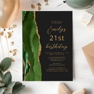 Convite Aniversário de 21 anos de Slate de Agate Dourado V
