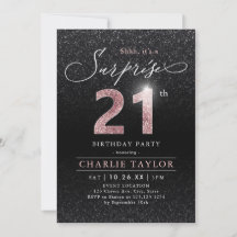 Aniversário de 21 anos de surpresa rosa a preto mo