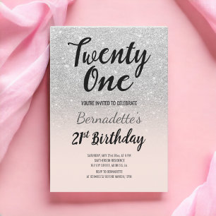 Convite Aniversário de 21 anos do ombre do brilho da prat
