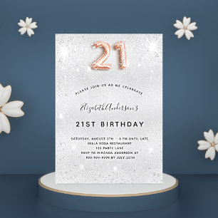 Convite aniversário de 21 anos dourado