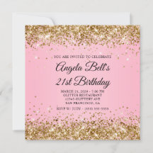 Aniversário de 21 anos Dourado Brilhante Rosa