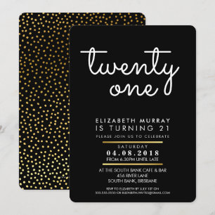 Convite aniversário de 21 anos legal Festa INVITE preto e 