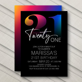 Convite aniversário de 21 anos Modern