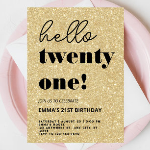 Convite Aniversário de 21 anos moderno