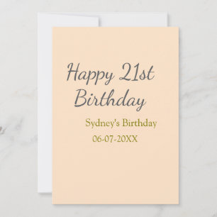 Convite aniversário de 21 anos nome data cinza laranja pas