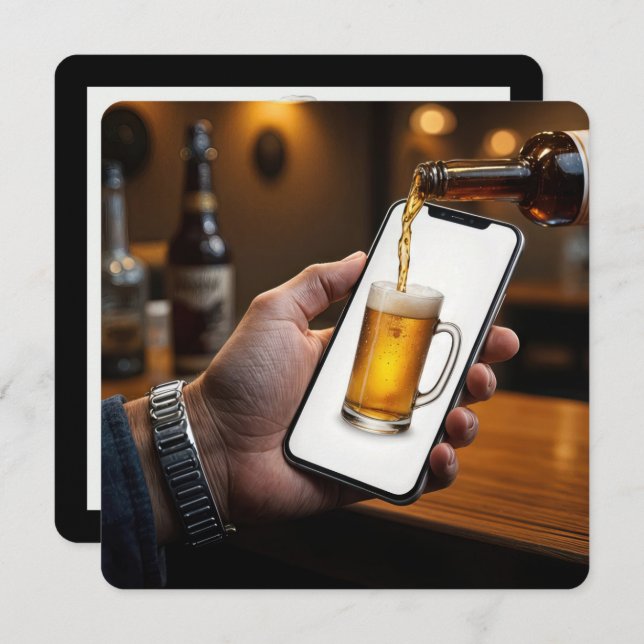 Convite aniversário de 21 anos Party Beer Mug (Frente/Verso)