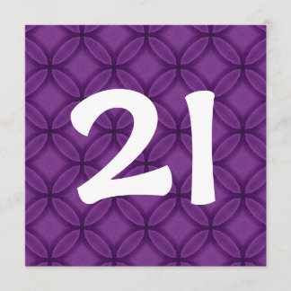 Convite aniversário de 21 anos Party Purple Circles Modelo