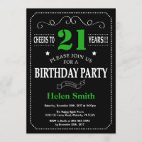 aniversário de 21 anos, Preto e Verde