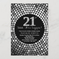 Aniversário de 21 anos preto surpreendido e brilho