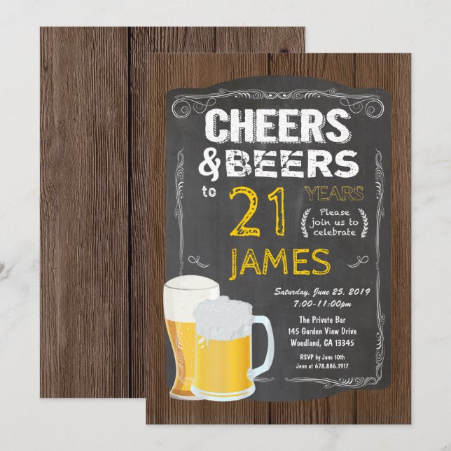 Convite aniversário de 21 anos, Saúde para 21 anos de fest (Frente/Verso)