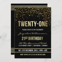 aniversário de 21 anos | Shimmering Dourado Confet