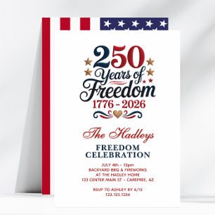 Convite Aniversário de 250 Anos da Família Americana