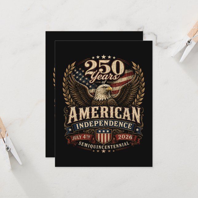Convite Aniversário de 250 anos dos EUA (Frente/Verso In Situ)