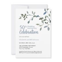 Aniversário de 25 anos de Casamento Aquarela Azul 