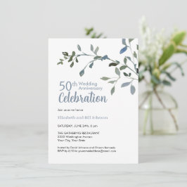 Convite Aniversário de 25 anos de Casamento Aquarela Azul