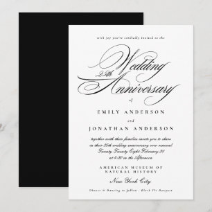 Convite Aniversário de 25 anos de Casamento Caligrafia Pre