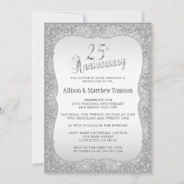 Convite Aniversário de 25 Anos de Casamento com Brilho Pra