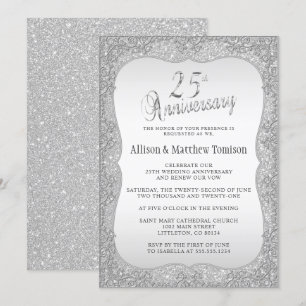 Convite Aniversário de 25 Anos de Casamento com Brilho Pra