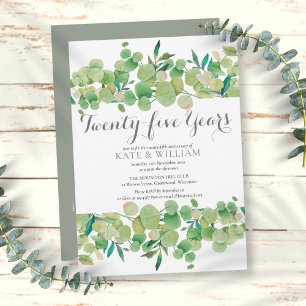 Convite Aniversário de 25 Anos de Casamento Flora Verde