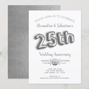 Convite Aniversário de 25 anos de Casamento Personalizado 