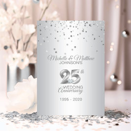 Convite Aniversário de 25 anos de Casamento Prateado Perso