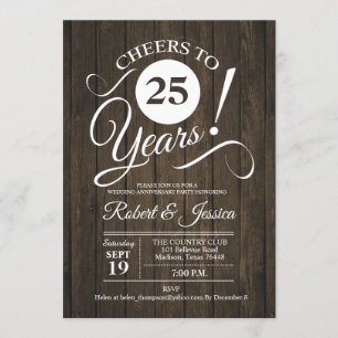Convite Aniversário de 25 anos de Casamento Rústico - Made