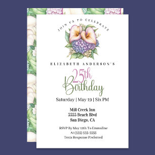 Convite Aniversário de 25 anos Pretty Pastel Calla Lily
