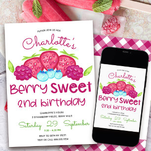 Convite Aniversário de 2 anos Berry Sweet