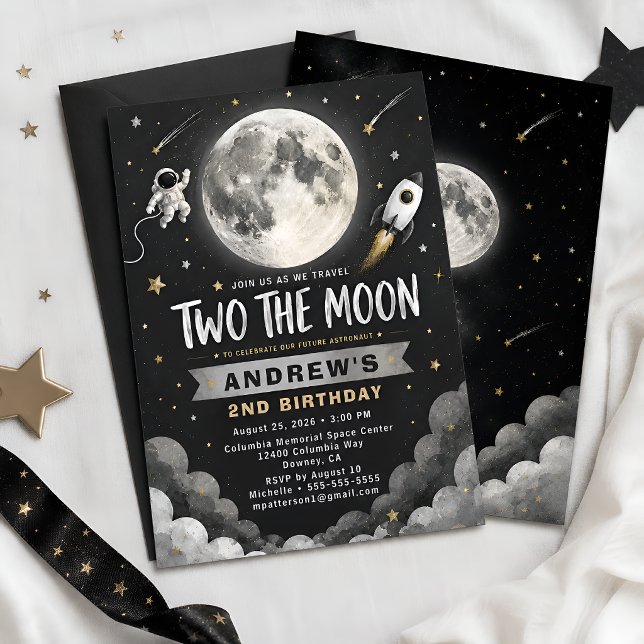 Convite Aniversário de 2 anos da Lua Espacial (Criador carregado)
