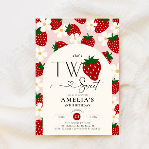 Convite Aniversário de 2 anos da Strawberry Dois Doce