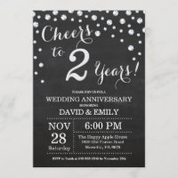 Aniversário de 2 anos de Casamento Quadro Negro Pr