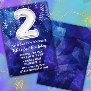 Convite Aniversário de 2 anos do Menino Azul Branco