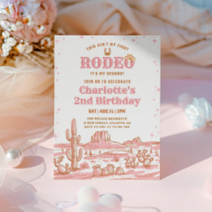 Convite Aniversário de 2 anos do Rodeio de Menina Rosa e M