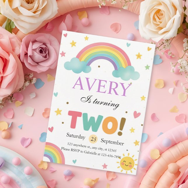 Convite Aniversário de 2 anos do Sweet Rainbow (Criador carregado)