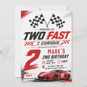 Convite Aniversário de 2 anos Dois Velozes 2 Curiosos Carr