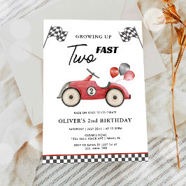 Convite Aniversário de 2 anos dos TWO Fast Race Car Boys