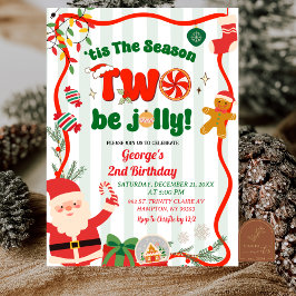 Convite Aniversário de 2 anos no Natal de Inverno Retro Ve