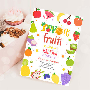 Convite Aniversário de 2 anos Two-tti Frutti Twotti Frutas