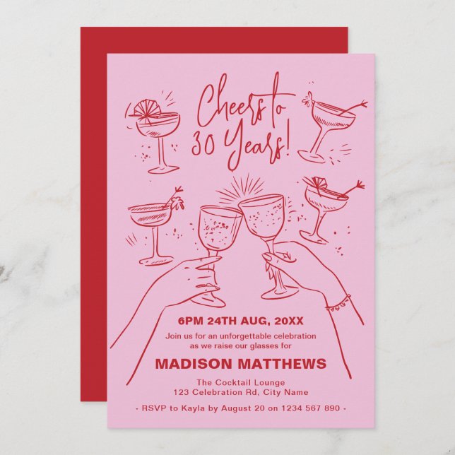 Convite Aniversário de 30 anos (Frente/Verso)