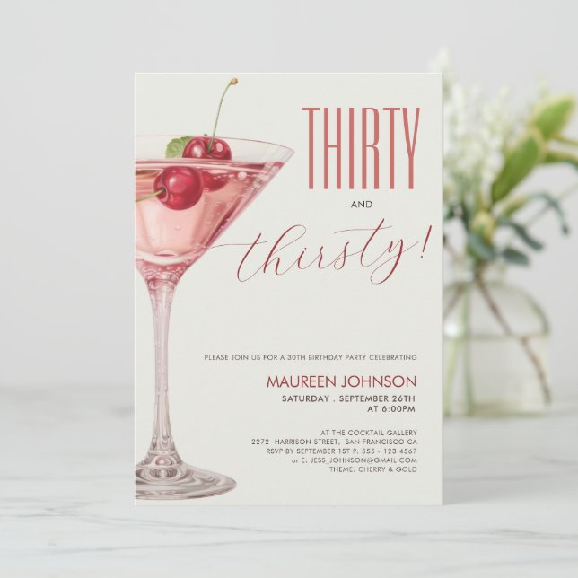 Convite Aniversário de 30 anos (Em pé/Frente)