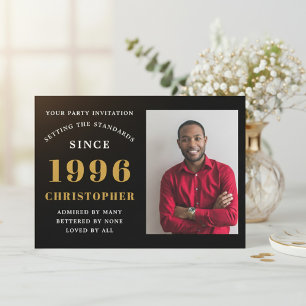 Convite Aniversário de 30 anos 1996 Foto Personalizada Pre