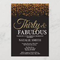 aniversário de 30 anos 30 e brilhante Dourado