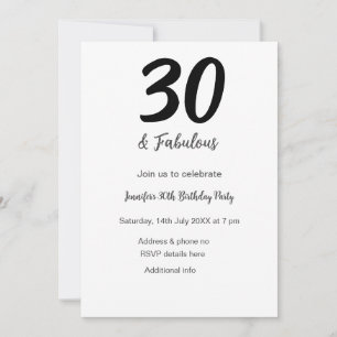 Convite aniversário de 30 anos adicionar nome data ano ano