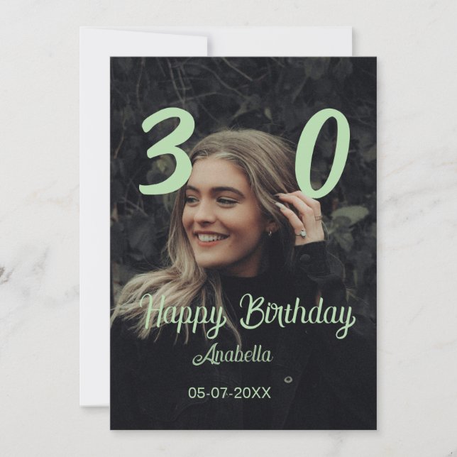 Convite aniversário de 30 anos adicionar nome data ano ver (Frente)