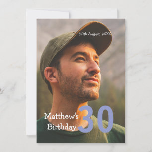 Convite aniversário de 30 anos adicionar nome foto data ho